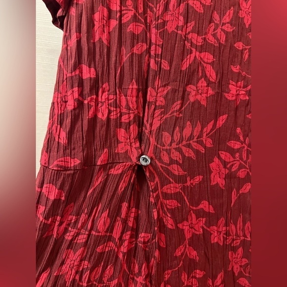 ⚫️ BOGO Eddie Bauer women’s midi adjustable button floral dress size large - Picture 3 of 7